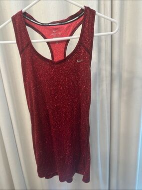 Nike Red Speckled Racerback Performance Tank